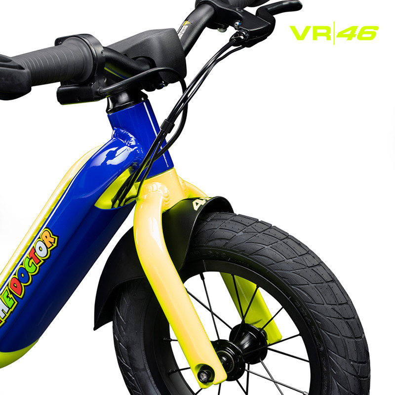 VR46 Motor Bike - Bici Elettrica Per Bambini, Blu E Giallo, 3 Velocità (max 12 Km/h), Batteria Samsung, Età 3+ - Foto 8